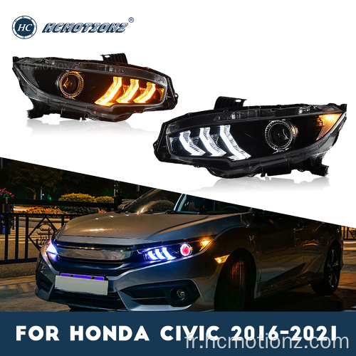 HCMOTIONZ 2016-2021 Honda Civic Front Lamp LED LED